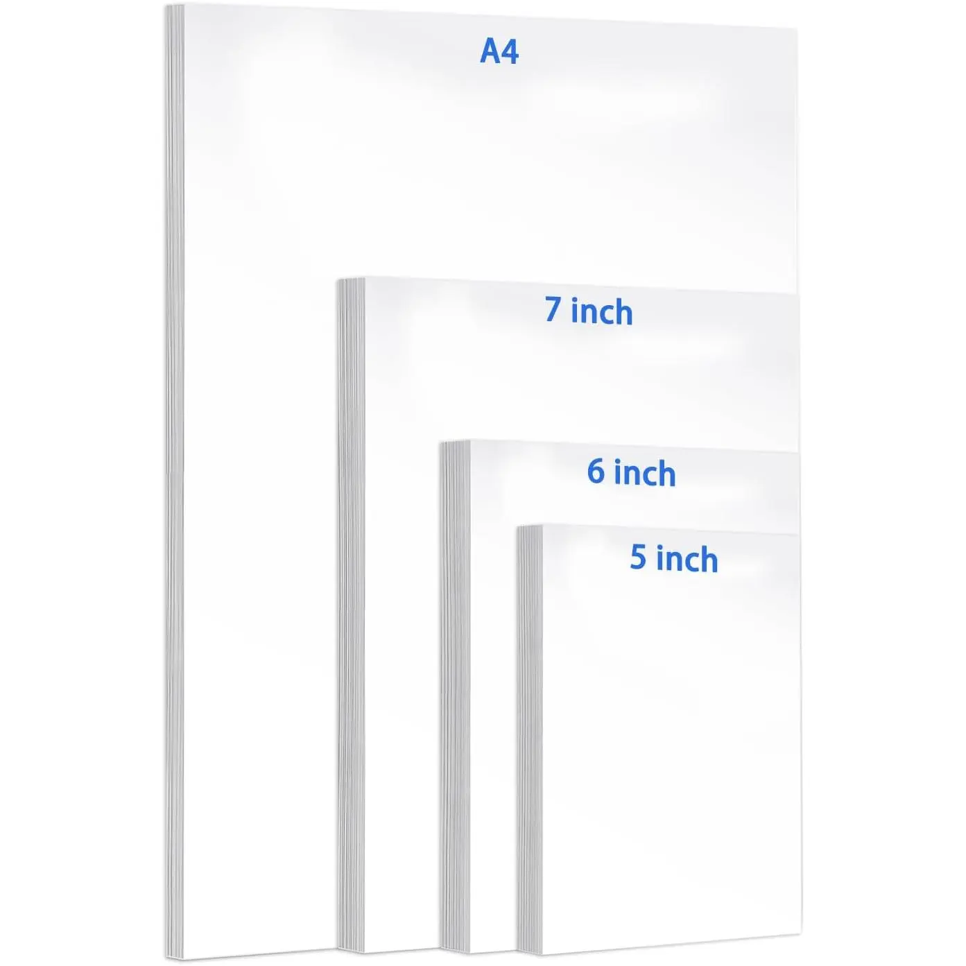 4 Sizes Photo Paper, 200gsm High Glossy White Photographic Paper,  Picture for Inkjet Printer (90 Sheets, 3.5 x 5, 4 x 6, 5 x 7, 8.3 x 11.7 Inch)​