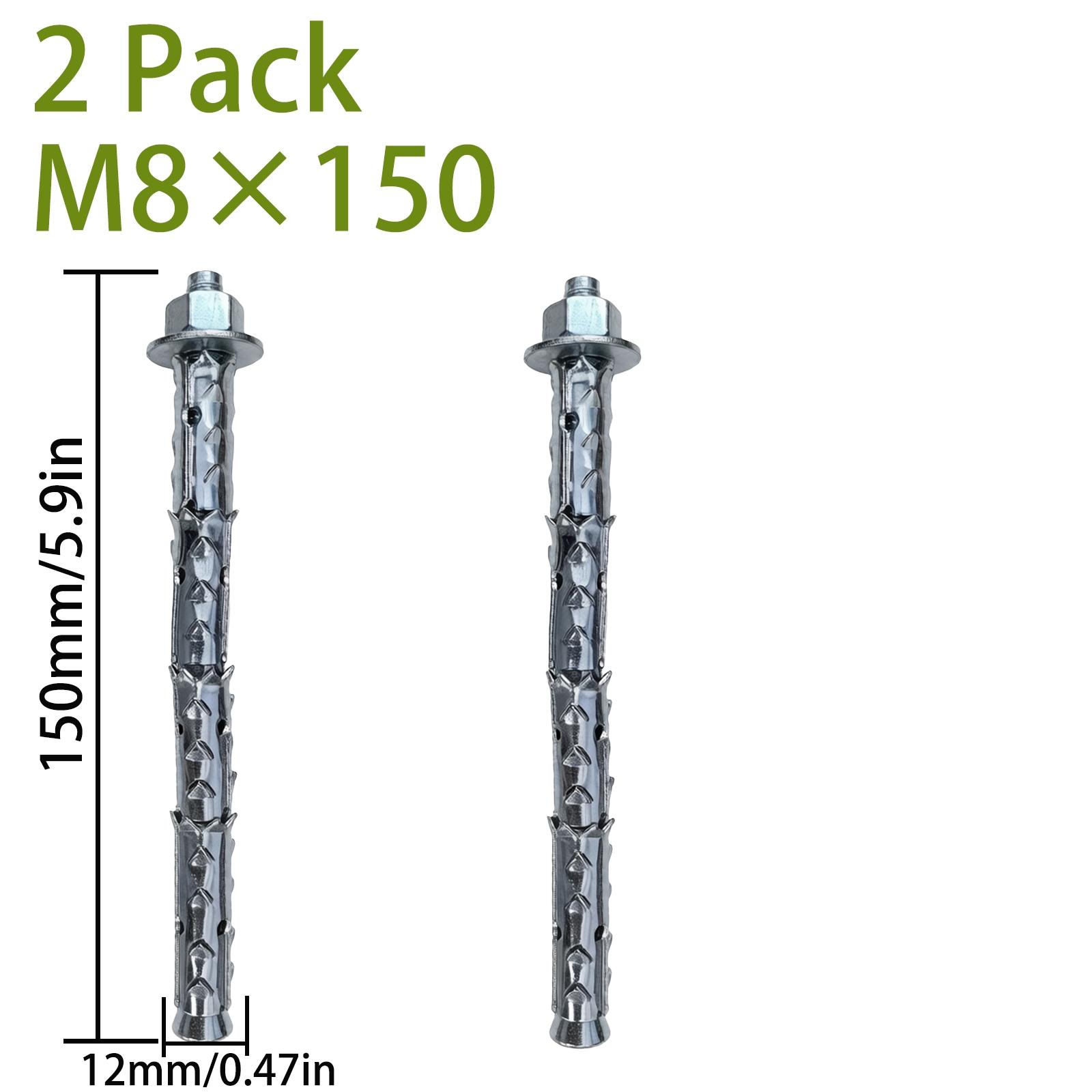 Rust Resistant Sleeve Anchors for Hollow Brick & Cinder Block, Carbon Steel Furniture Wall Anchor, Pre-Assembled Bolt Set, zinc Plated Expansion Anchors, Easy Install for Shelves & Cabinets, Multiple Usage Methods