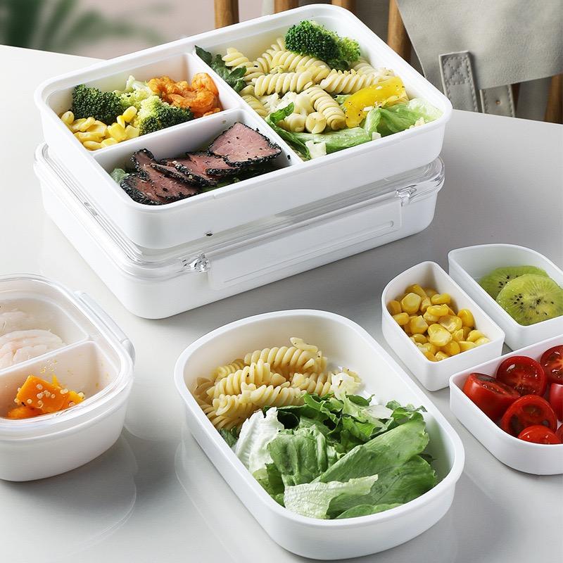 Microwave Safe Lunch Box with Containers for Kids 3 Compartments Portable Bento Box Leakproof Lunch Container for School Office Snack Storage Food Storage Container Storage Lunch Boxes