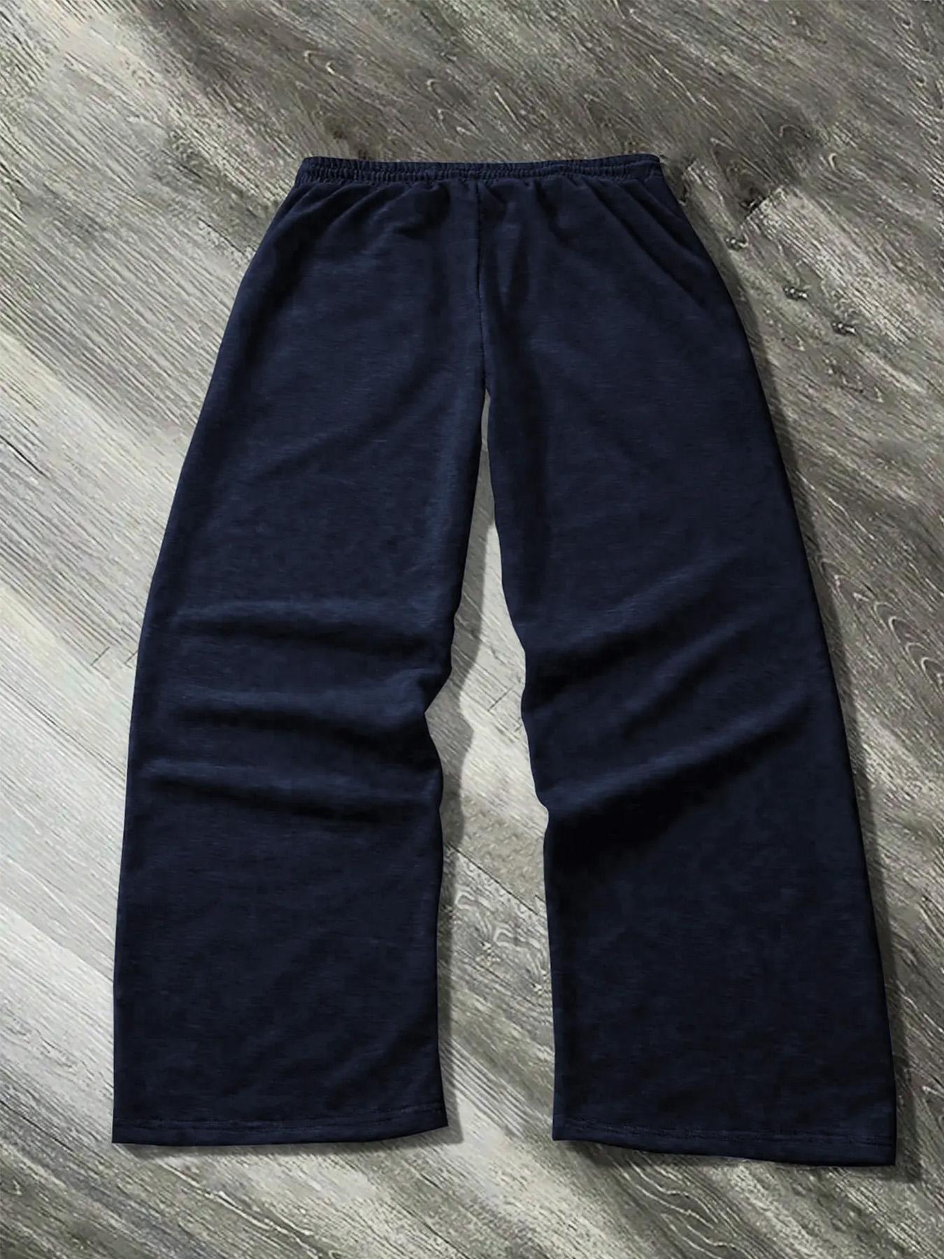 Men's Straight Leg Long Pants with Jesus Print, Casual Fashion, Comfortable Fit, Perfect for Daily Wear, Stylish Men's Clothing