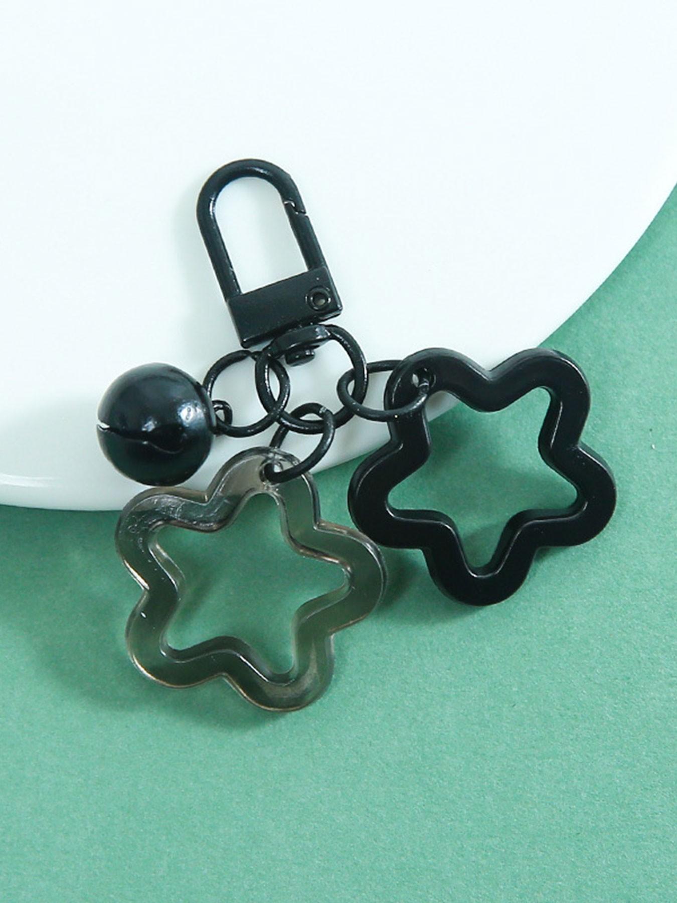 Colorful Hollow Five-Point Star Bell Keychain, 3D Design, Sound Effect, Perfect for Backpacks/luggage, Great for Photoshoots