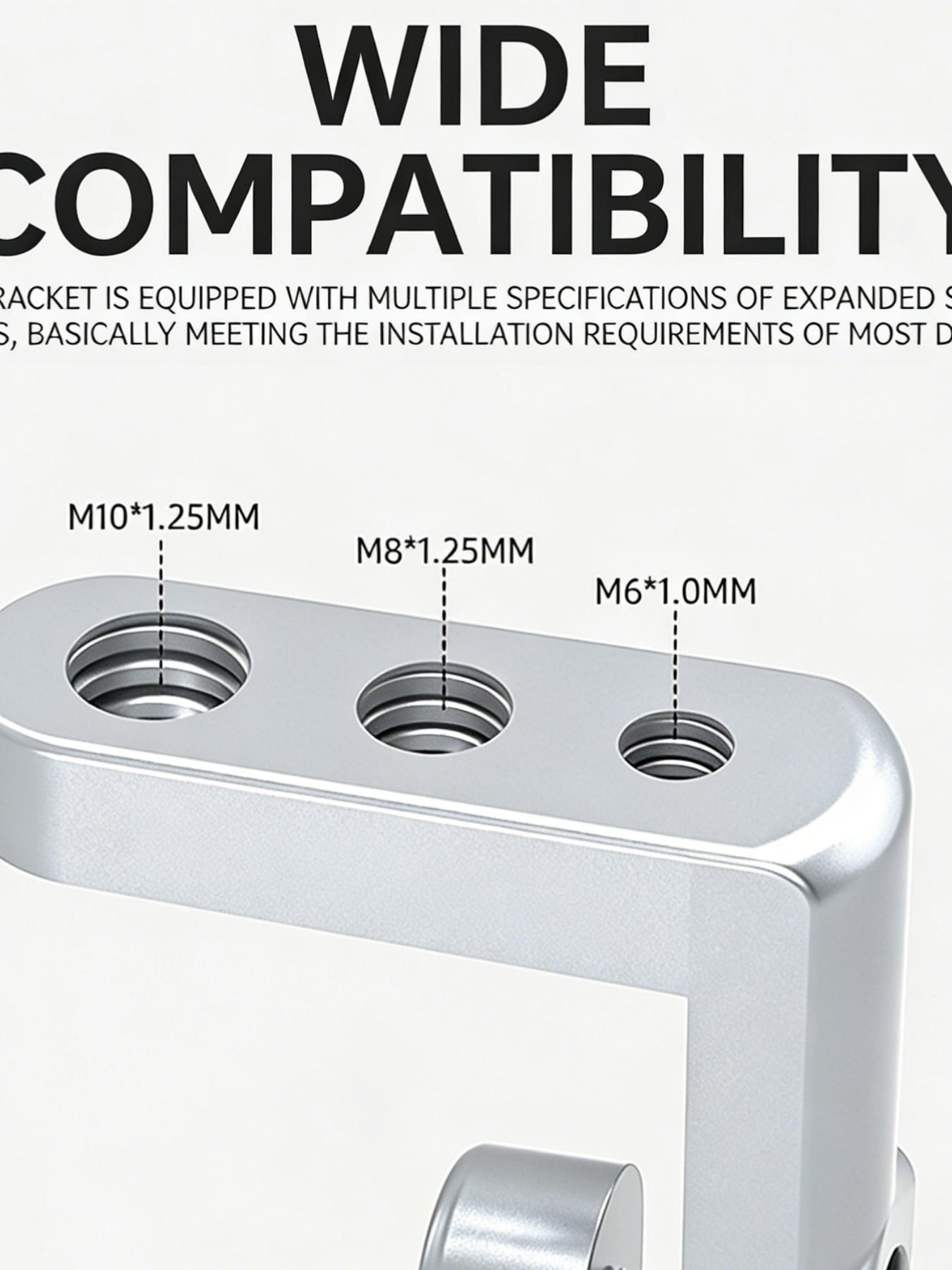 Motorcycle Handlebar Extension Bracket, Durable Aluminum Alloy, Fits M6/m8/m10, Adds Spotlights, Navigation, Tire Pressure Gauge, Dash Cam