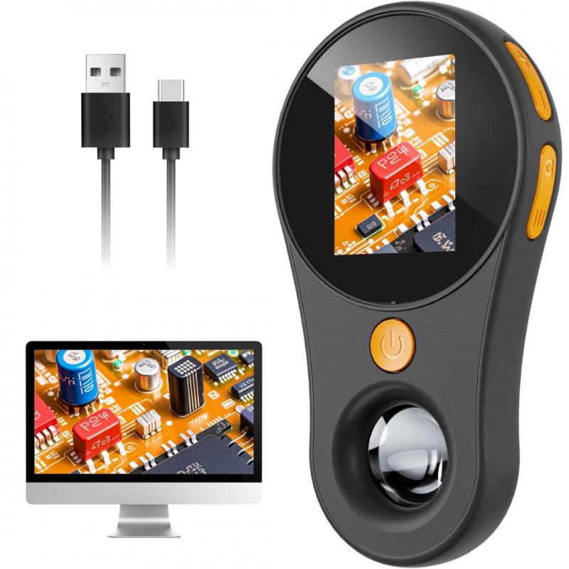 2-inch IPS screen 500x mini macro handheld digital microscope, fixed focal length, with 500x magnification, compatible with PC, portable pocket microscope, fun gift for students, LCD Digital Microscope