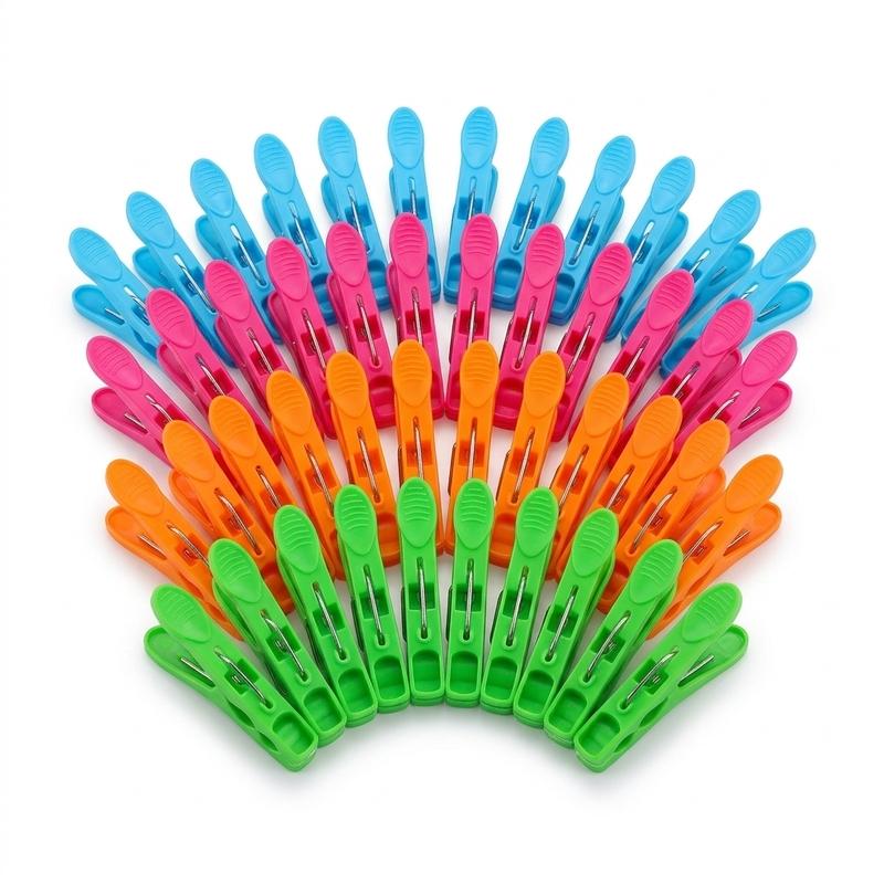 Multi functional and strong windproof clothes drying clip set, plastic colored clothes clip, home drying blanket, snack bag, sealed clip, essential storage supplies for dormitories