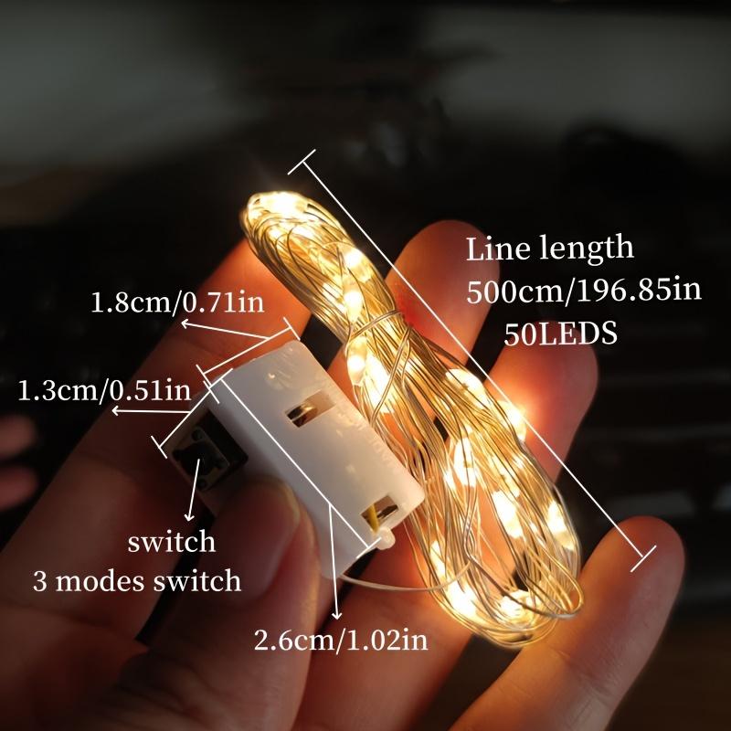 20Pcs Battery Operated Copper Wire LED String Lights 200cm/78Inch/20LED 3Modes Mini Firefly Fairy Lights Warm/Multi/Red/Green/Blue/Pink/ Purple/White Perfect for BOBO balloon, birthday room, camping, flower, party, wedding, Christmas