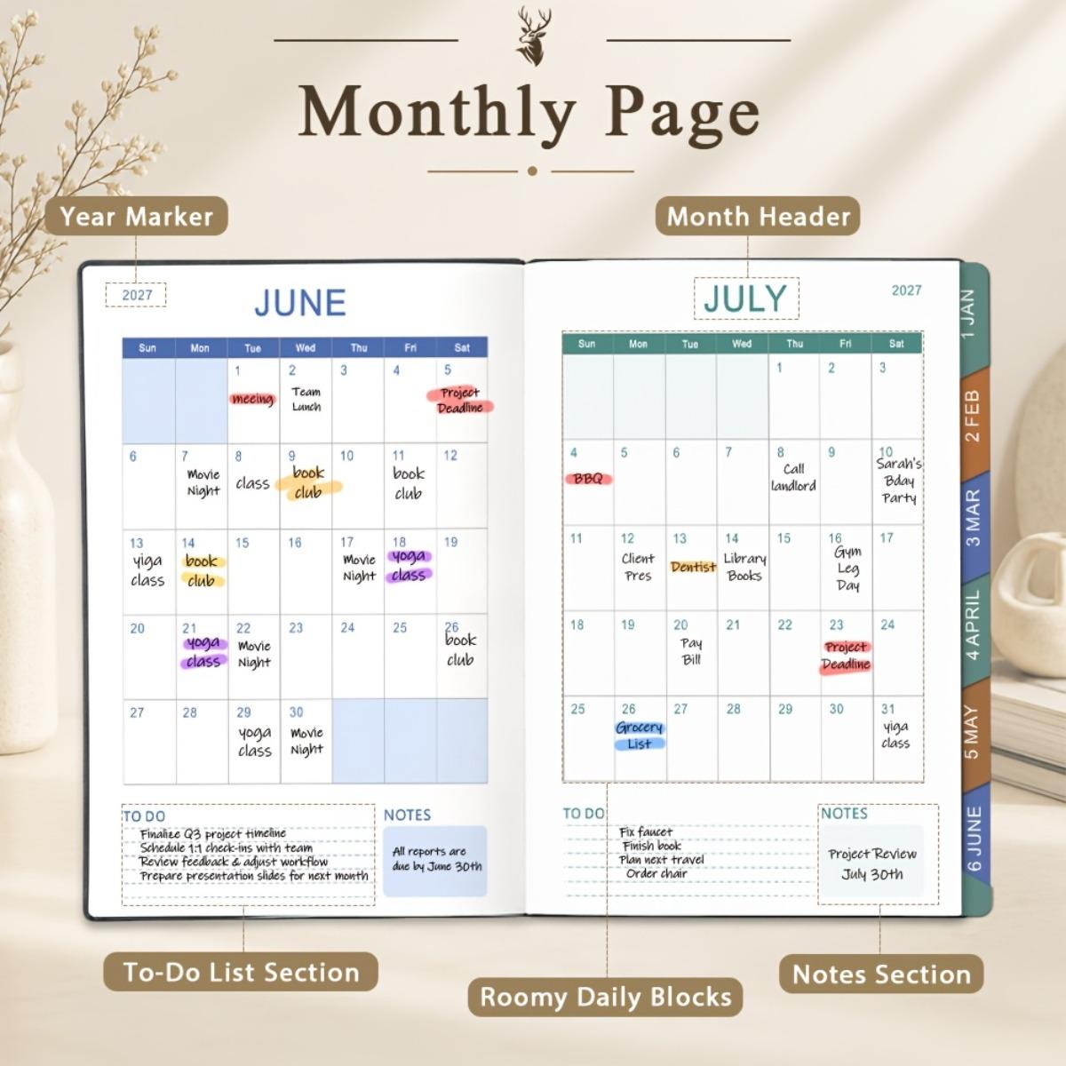 2027 Daily Planner Binder 400 Pages Includes Habit Tracker Monthly Daily Schedule Notebook Time Management Self Discipline Productivity Journal for Office School Goal Setting Agenda Supplies