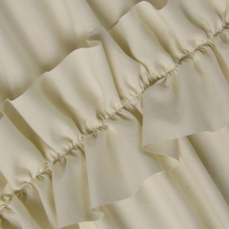 French Vintage Camel Ruffle Shower Curtain, Soft Polyester, Bathroom Decor, Hotel Bedroom Salon Curtains, Perfect Gift Choice