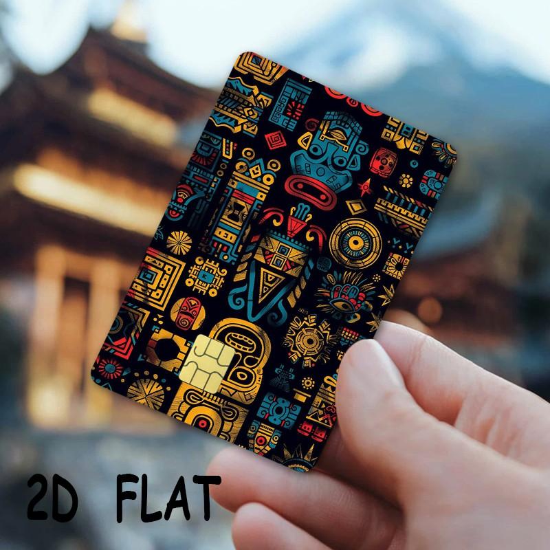 Unique Symbol Design Credit Card Stickers, Ultra-Thin Vinyl Material, 2 Pieces Per Set, Waterproof and Scratch-Resistant Film