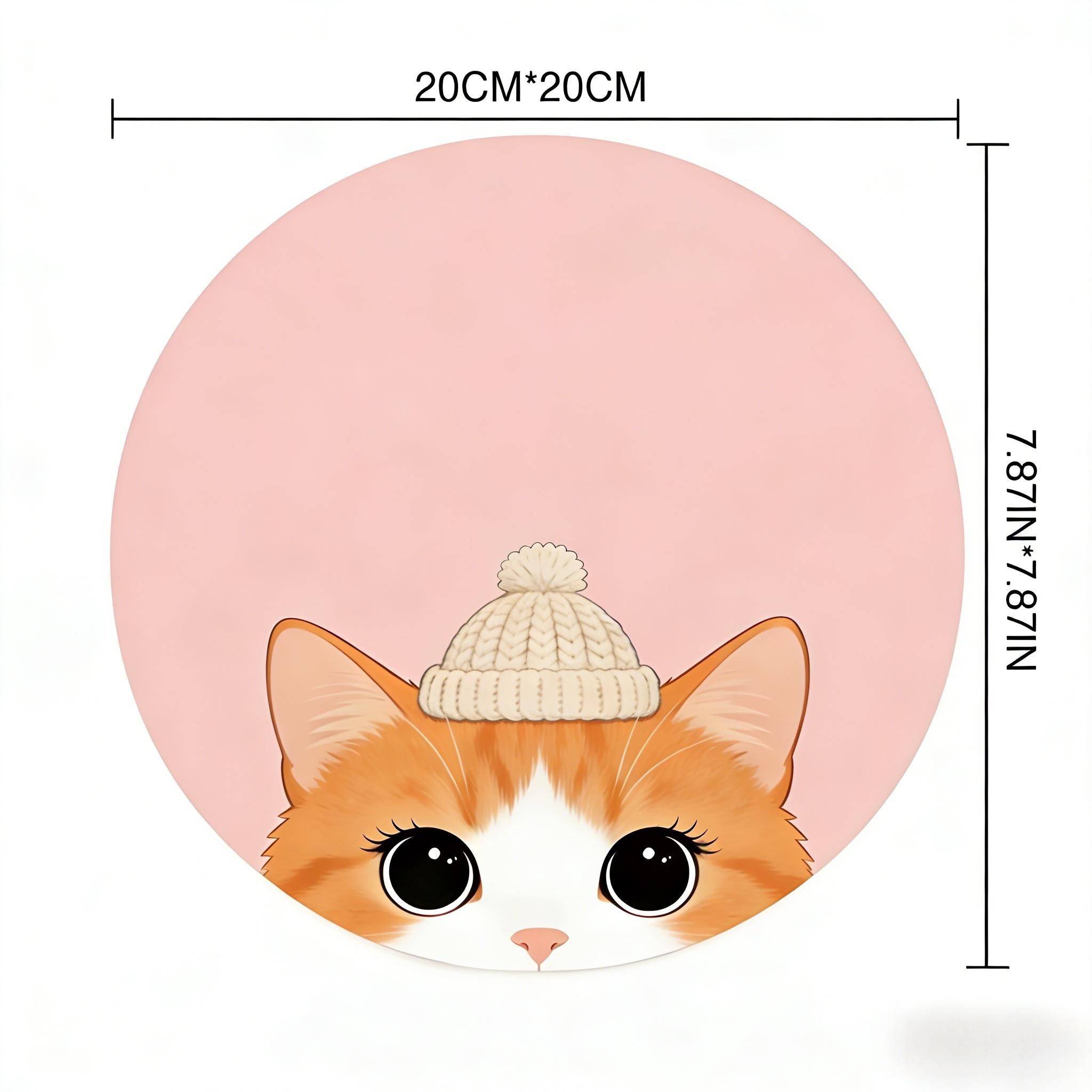 Fashionable Round Mouse Pad, Non-Slip Rubber Base, Small Desktop Mat for PC/laptop, Gaming/mouse Pad, Office Use, Gift for Women - 7.87 Inches