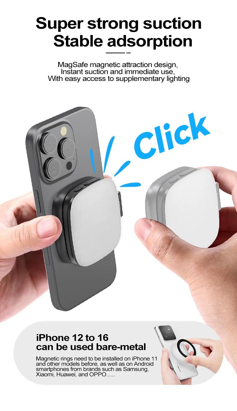 Magnetic Selfie Light for Phones LED Selfie Ring Light 360° LED Ring Light with MagSafe Portable Rechargeable Selfie & Fill Light with Mirror & Phone Stand Perfect Gift for girls for Makeup Live Streaming & Video Calls Magnetic Selfie Light for Phones LED Selfie Ring Light 360° LED Ring Light with MagSafe Portable Rechargeable Selfie & Fill Light with Mirror & Phone Stand Perfect Gift for girls for Makeup Live Streaming & Video Calls