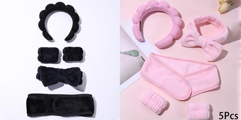 bubble headband dallas Cloud Headband, Water-Proof Wristbands, High Cranial Top Solid Color Hair Bands, Makeup & Face Washing Hair Hoop Hair Accessory Set