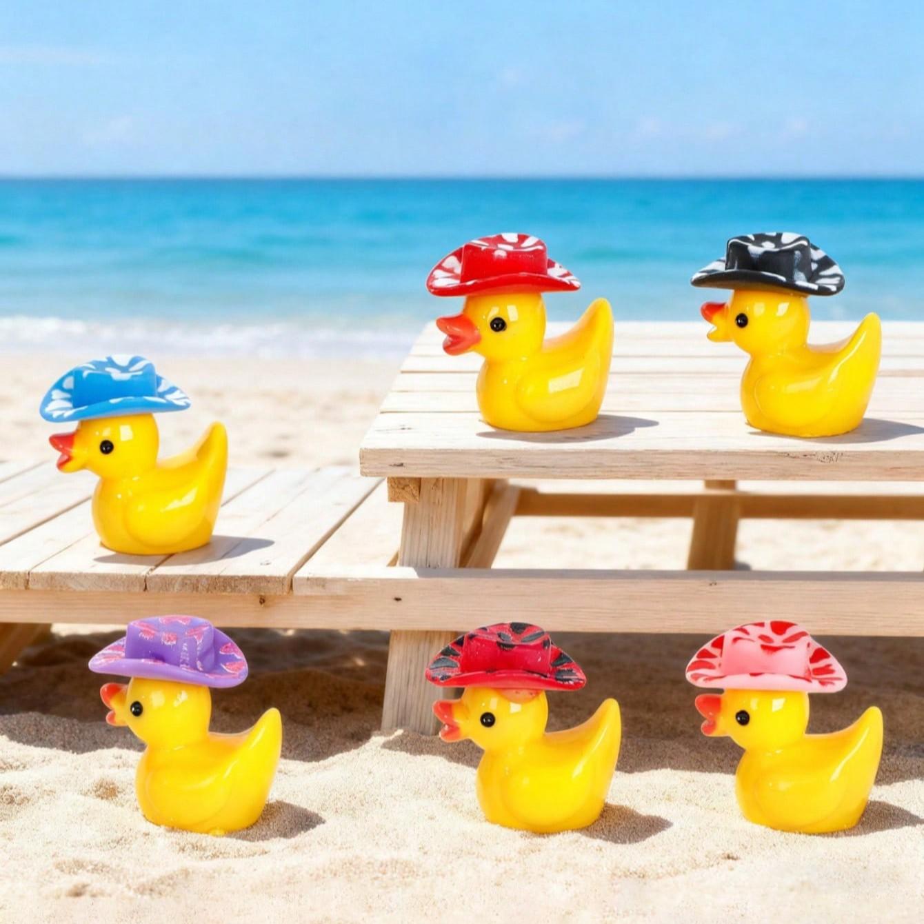 Mini Resin 3D Duck Figurines, 5-60pcs Set, Solid Color, Ideal for Water Landscapes, Garden Decor, DIY Craft Supplies, 3D Duck Ornaments