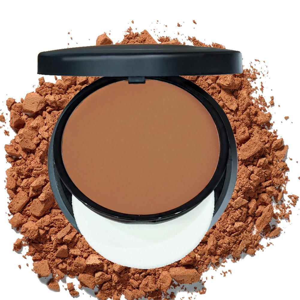 Dark Setting Powder Cake Waterproof Full Coverage Makeup, Natural Finish with Brush, Perfect for Parties and Events, Easy to Carry