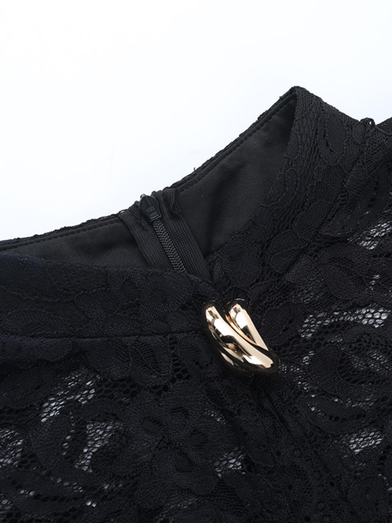 Lace Cutout Mini Sexy Dress, Women's Fashionable Short Sleeveless Party Gown, Elegant Summer Casual Wear, Perfect for Night Out