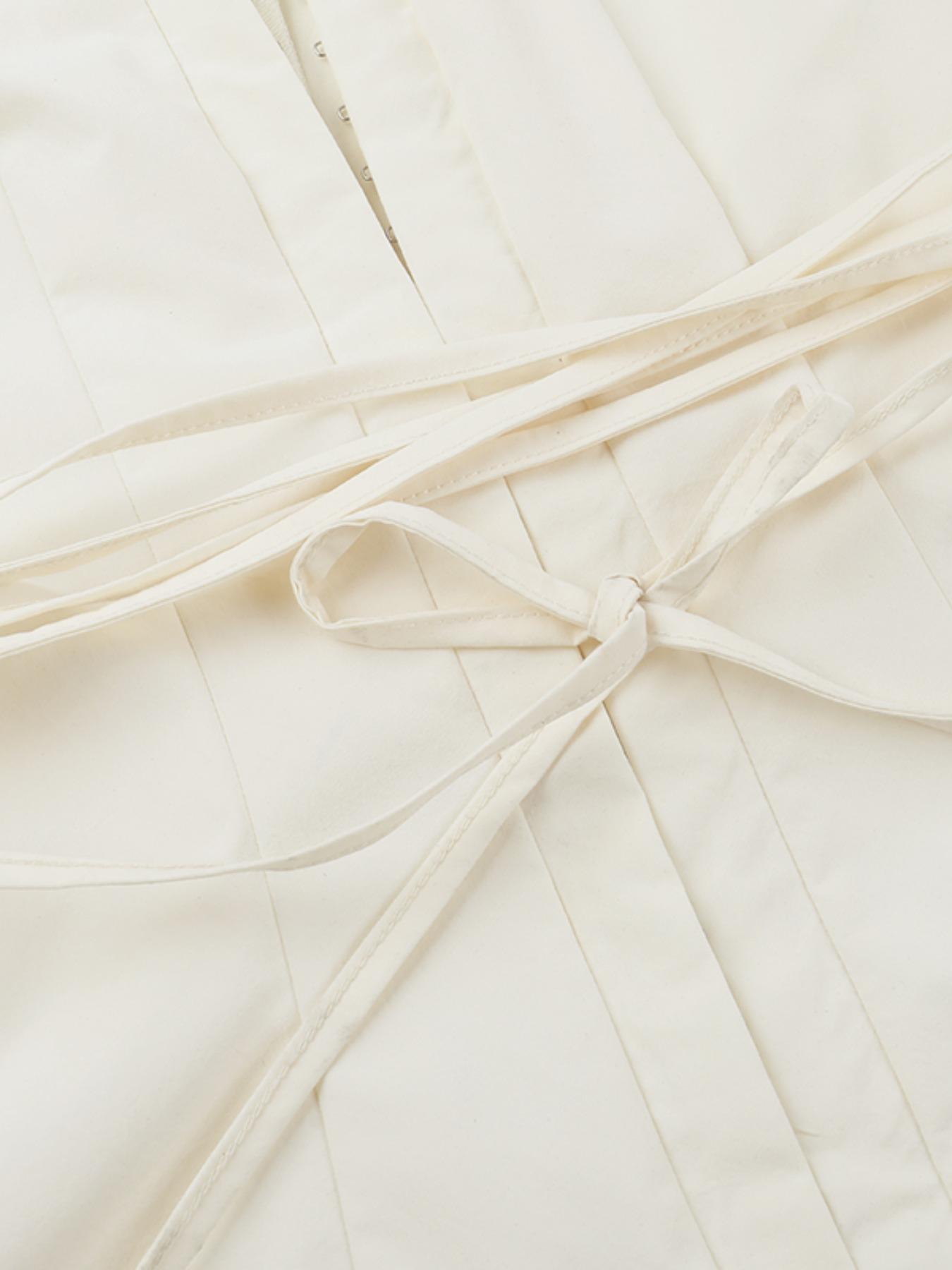 Tied Slim-Fit Long Sleeve Shirt, Stylish Tie Design, Perfect Fit for Casual Wear, Trendy Fashion Essential, Blouses, Women's Clothing