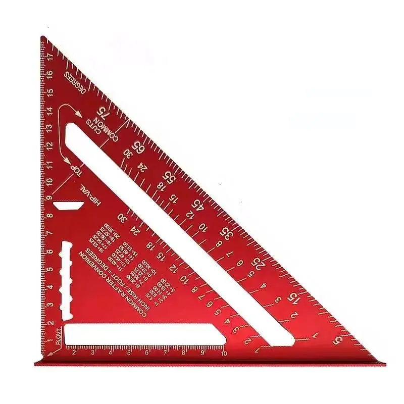 7-Inch Precision Aluminum Carpenter's Square, Triangle with Toothed Edge, Ideal for Precise Measurement, Home Decor, Carpentry Tools