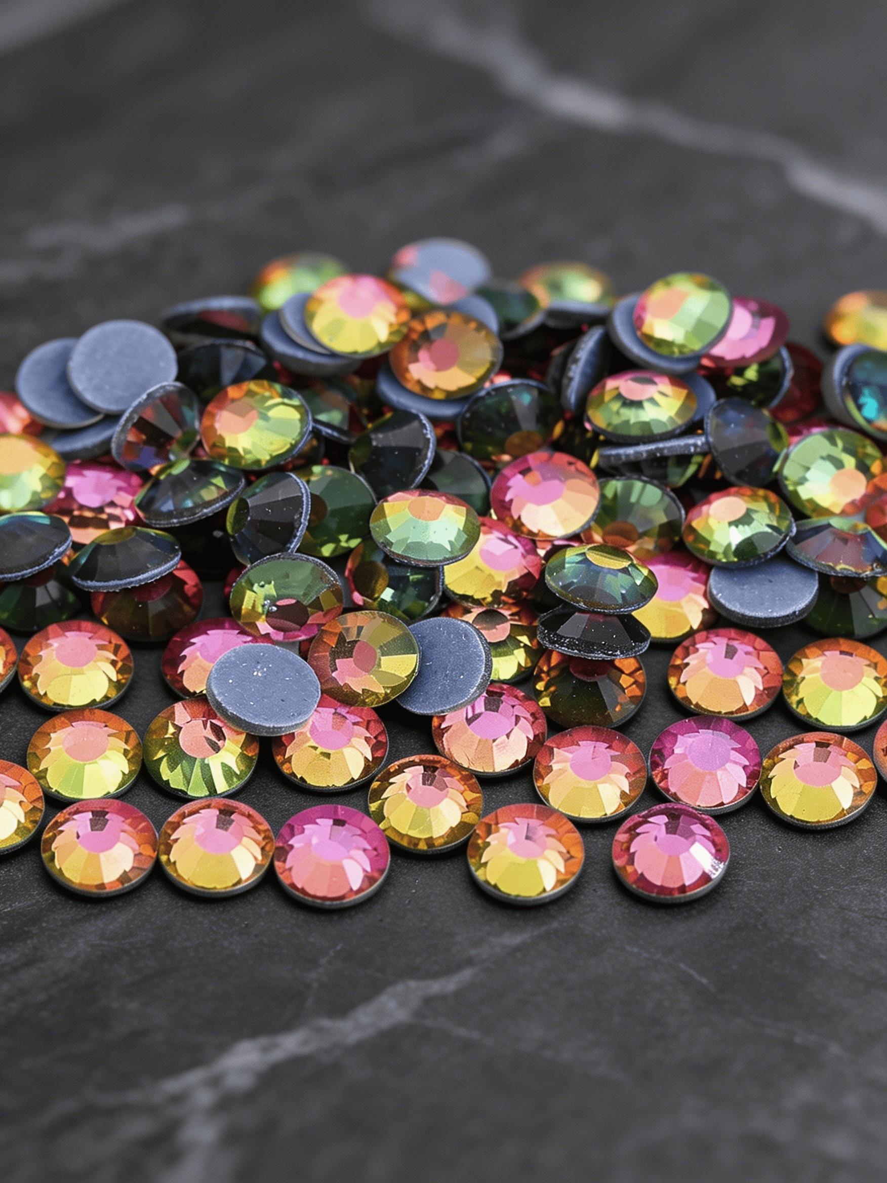 2880pcs Multicolor Heat Press Glass Rhinestones, Sparkling Drill Decorations, Ideal for Trendy Model Customization, Design Enthusiasts