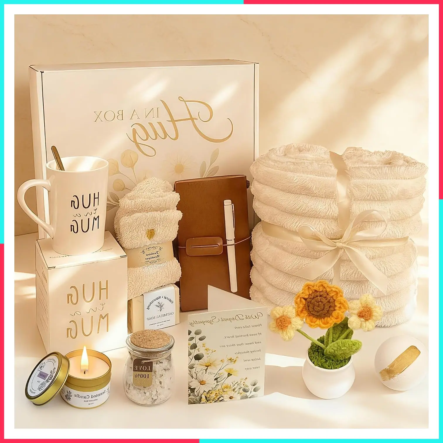 11PCS Sympathy Gift Basket, Bereavement Grief Memorial Condolence Gift for Loss of Loved One, Miscarriage Care Package for Women, Hug in a Box Gift for Loss of Mom Dad