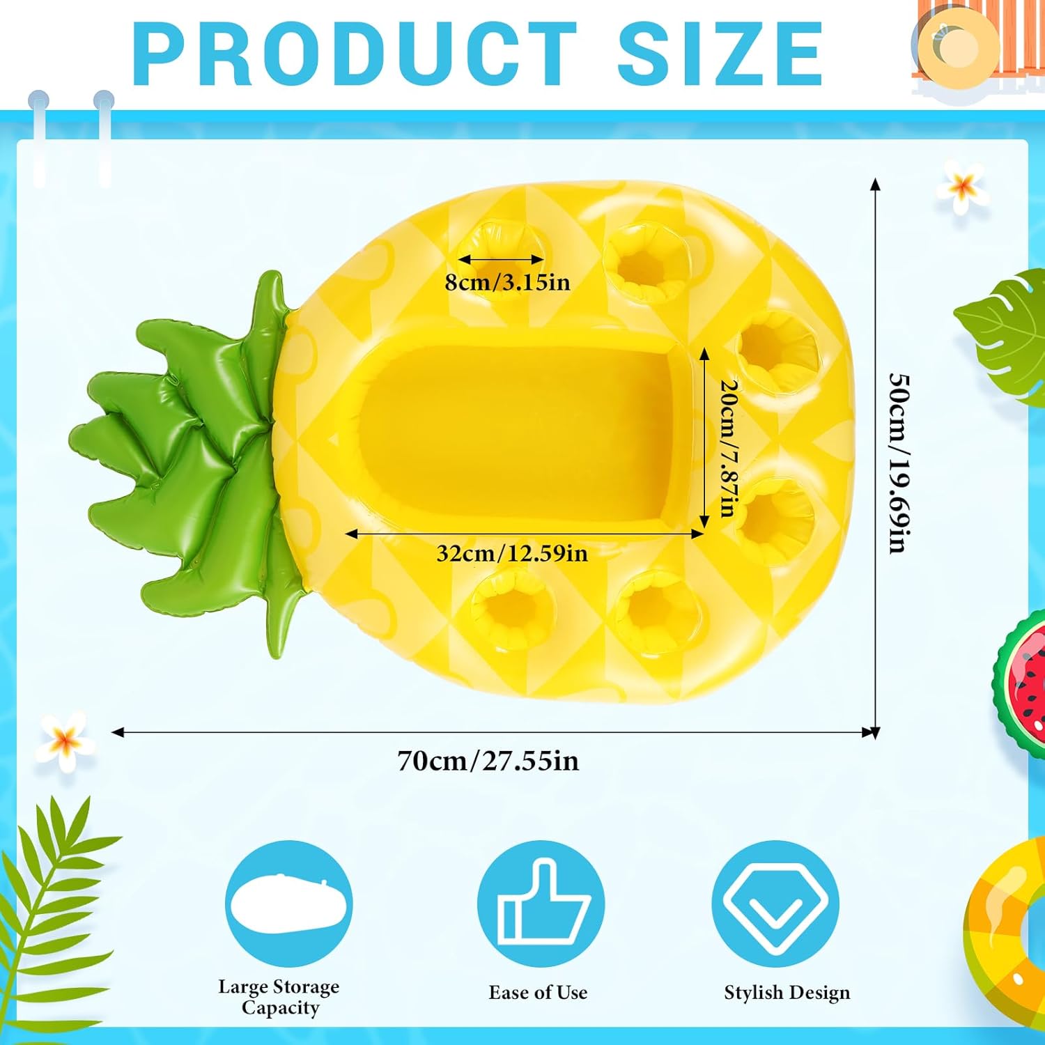 Inflatable floating chilled beverage rack, summer ice bar ice bucket, suitable for swimming pools, floating hut bars, adult hot tub beverage racks, inflatable pool accessories