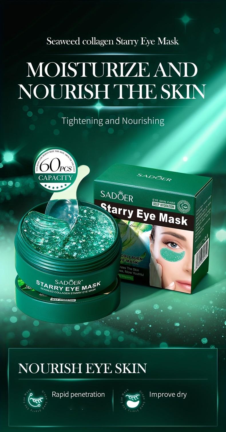 60pcs SADOER Collagen Gel Eye Mask for Dark Circles & Wrinkles - Seaweed Collagen Star-Shaped Patches, Sensitive Beige ('s Use), Hydrating Gel Patch to & Eye Wrinkles, Gel-Based Under-Eye