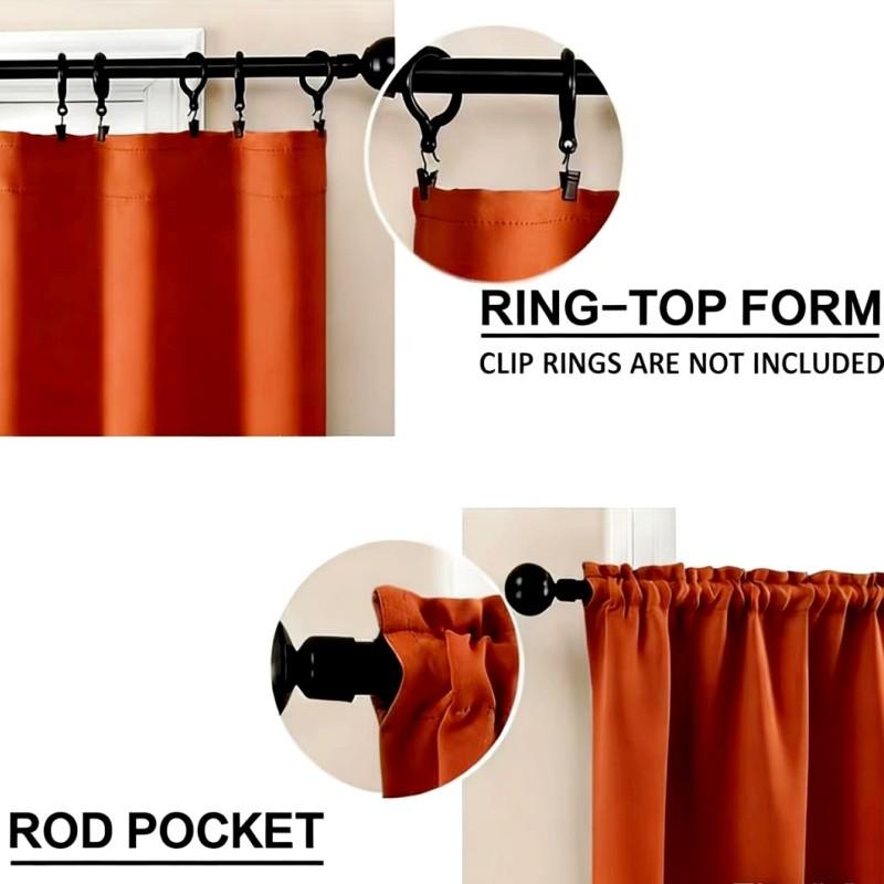 Terracotta Color Blackout Curtain, Privacy Blocking, Rod Pocket Top, Easy Hanging, Modern Home Decor, Bedroom, Living Room, Kitchen, Office