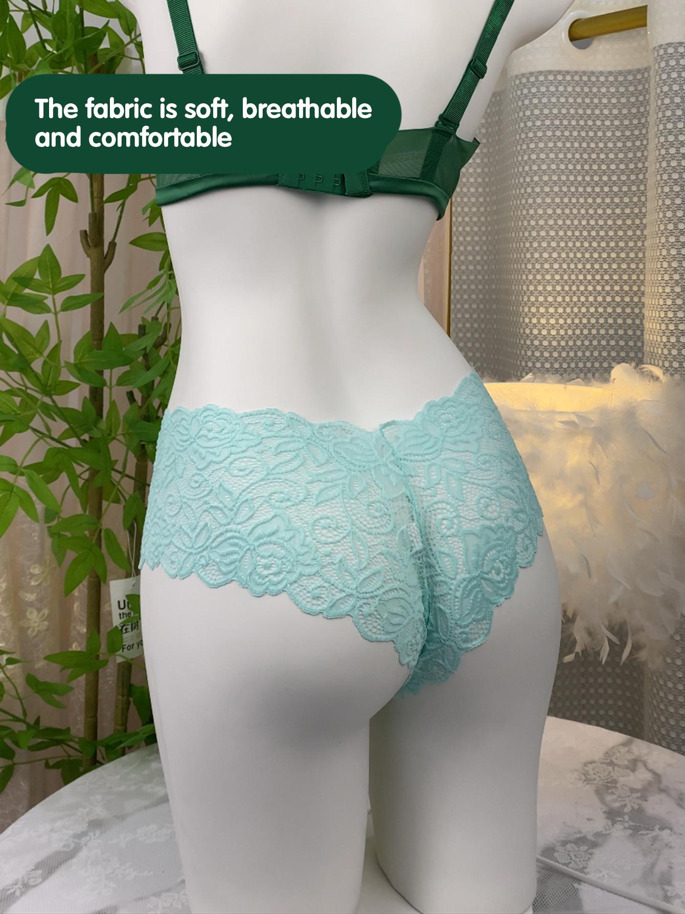 Women's Low-Rise Lace Panties with BowknotWaist. Sexy, breathable and elastic. Available in variouscolors like black, Stretchy delicately laced. Comfortable and stylish for daily wear. Womenswear Basic French Soft 18Pcs thongs Sheer