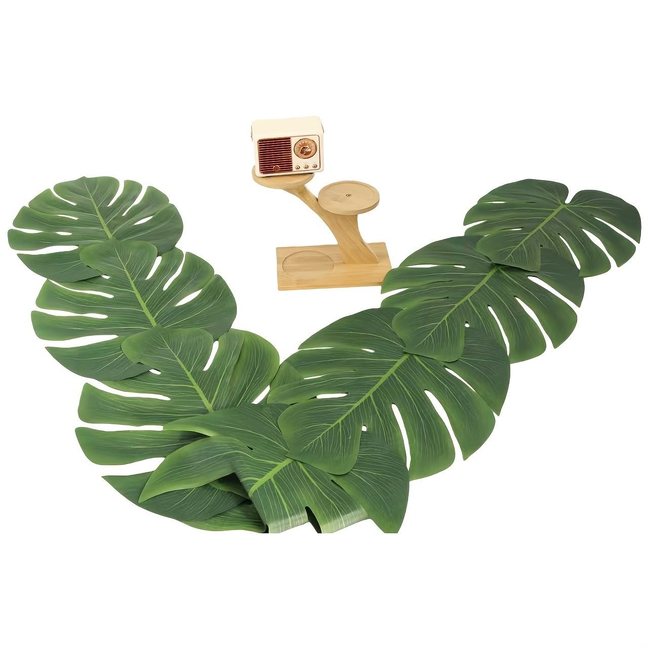 Nordic Artificial Monstera Table Runner, Tropical Hawaiian Party Decor, Faux Plant Table Accessory, Home Kitchen Decoration