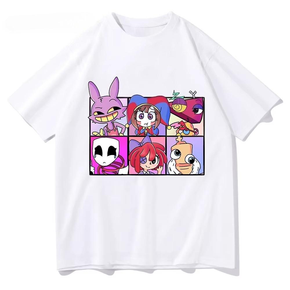 THE AMAZING DIGITAL CIRCUS Print T-Shirt Men's and Women's Casual Fashion Pomni THE Jester Ramen T-Shirt Short Sleeve T-Shirt