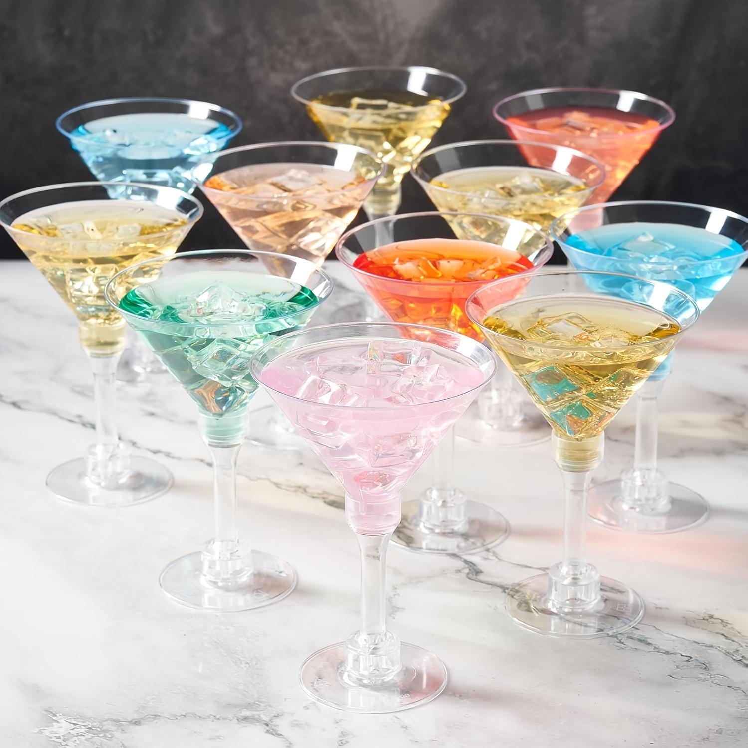 5 Ounce Plastic Martini Glass, Reusable Cocktail Cup for Champagne and Desserts, Perfect for Parties, Weddings, Birthdays, Home Gatherings