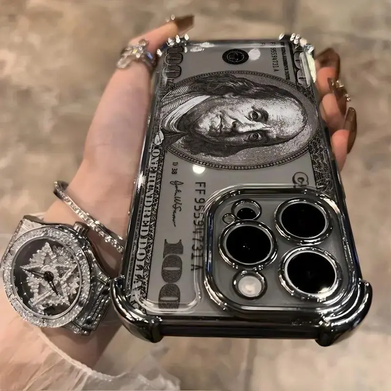 Dollar Pattern TPU Soft Back Phone Case for Various iPhones (17 Air,16,15,14,13,12,11 Pro Max Plus,16e,XS Max) - Strengthened Corners, Protective, Drop-Proof, Stylish Shockproof Casing, Mobile Phone Accessory