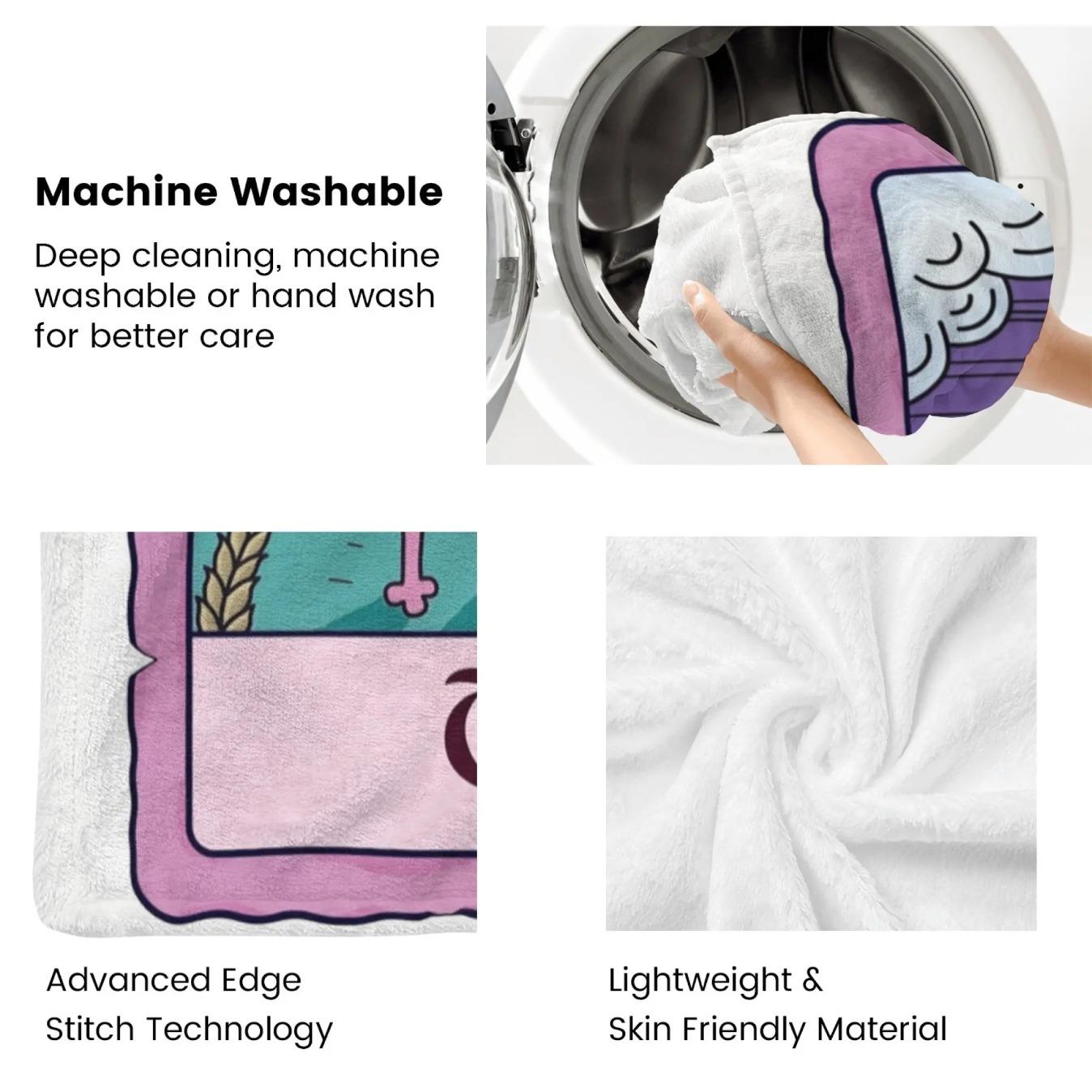 Courage Cowardly Dog Moon Tarot Card Flannel Fleece Blanket Soft Cozy Throw Blanket Retro Cartoon Mystical Gothic Plush Bed Sofa Couch Blanket Halloween Gift Fall Decor for Fans