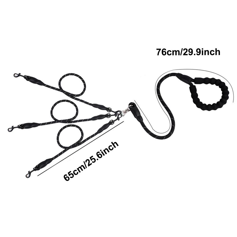 Outdoor Dog Leash, One Drag Three, Reflective Safety, Comfortable Handle, Durable Pet Walking Lead, Ideal for Daily Use & Training