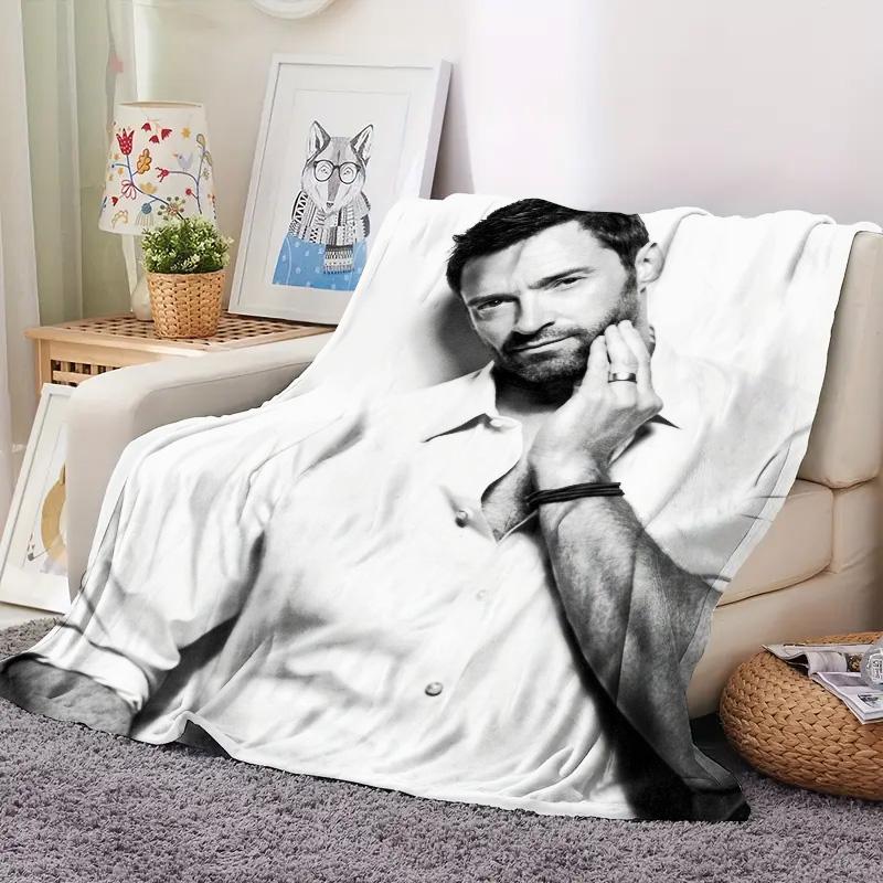 Theo James Theme Pattern Soft and comfortable home blankets, small throw blankets, nap blankets, perfect Christmas gifts for friends and besties. Super soft heat-pressed blankets. P251223099