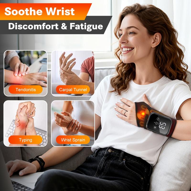 Heated Wrist Massager with Vibration & Heat Settings, Wrist Heating Wrap 15-Minute Timer, Ideal for Tendonitis , Mouse Hand Relax, USB Rechargeable Massagers Heated Wrist Massager with Vibration & Heat Settings, Wrist Heating Wrap 15-Minute Timer, Ideal for Tendonitis , Mouse Hand Relax, USB Rechargeable Massagers