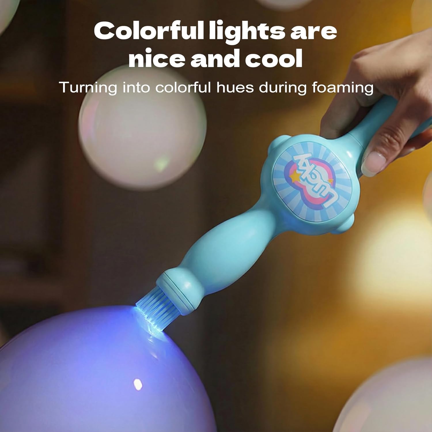 Fog Bubble Machine Rechargeable Automatic Electric Smoke Bubble Machine Magic Smoke Bubble Maker Colorful Lights Music Elastic Bubble Fog Wand Magic Interactive Fog Bubble Maker for Kids Parties Beaches Summer Easter Basket Stuffers with a 70ml Bubble So