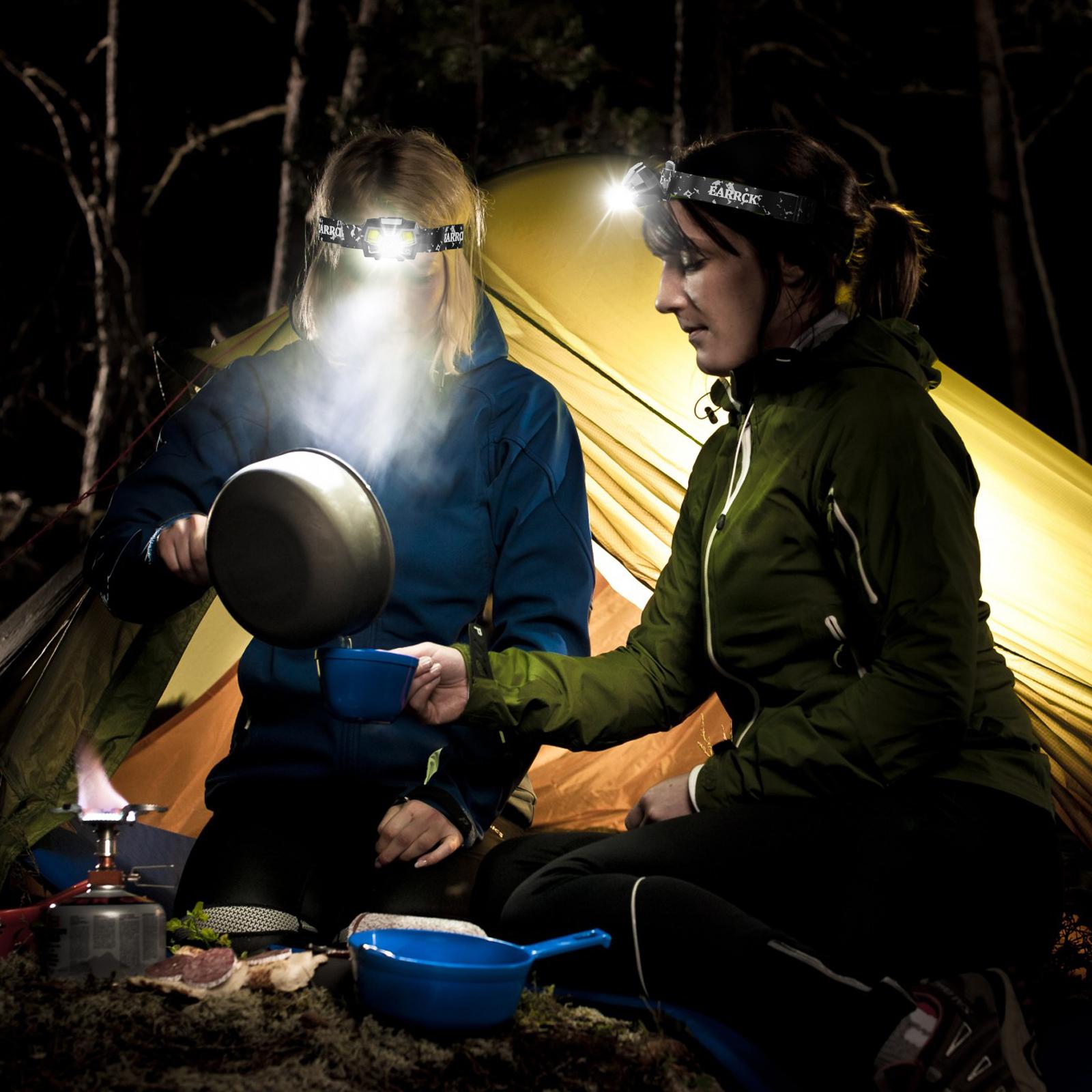 2PC LED Rechargeable Headlamp with 8 Modes and White&Red Light, Headlight Adjustable Angle, Waterproof, Motion Sensor, Camping&Running&Cycling&Fishing