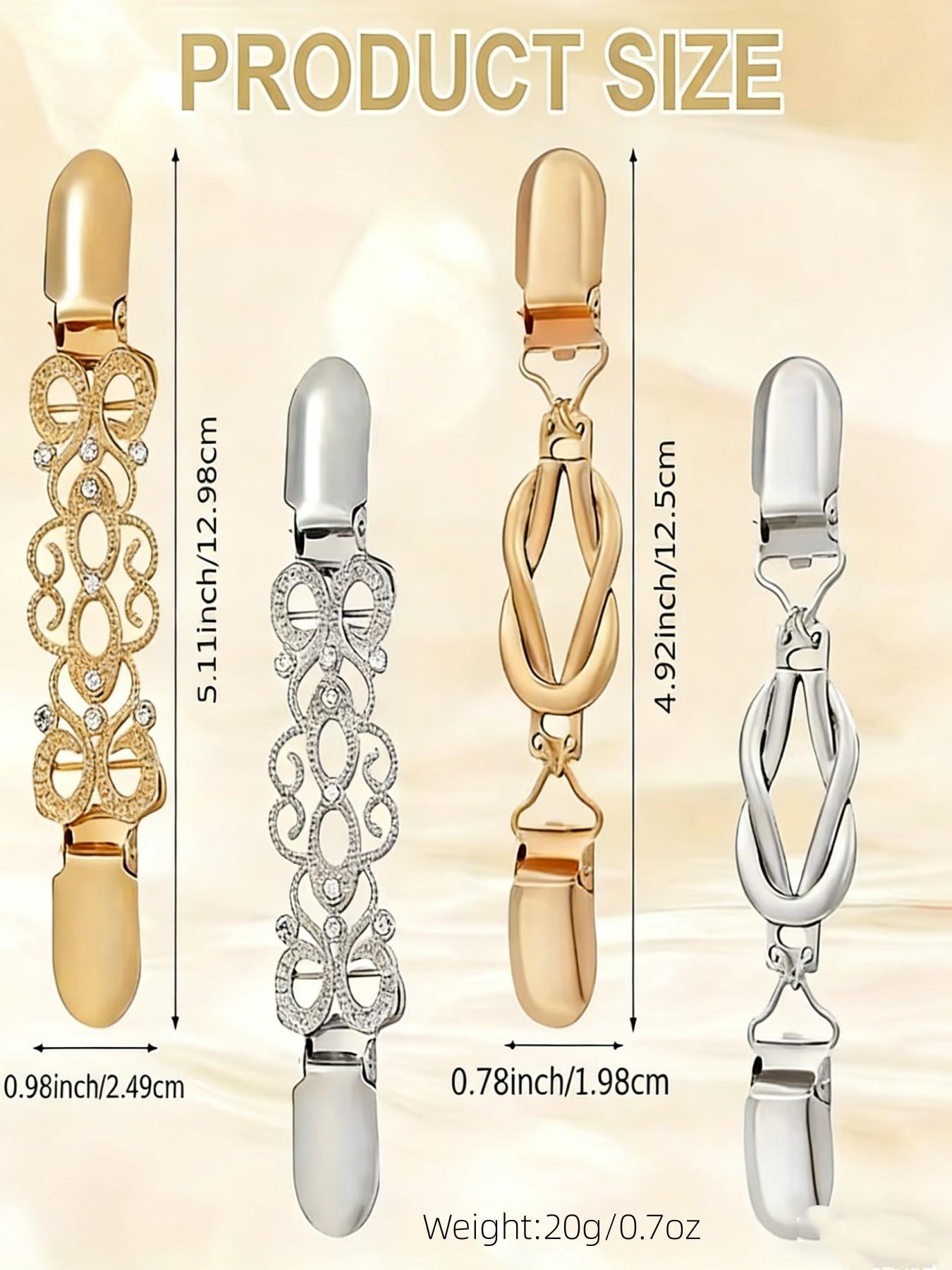 4pcs Vintage-Inspired Adjustable Metal Waist Cincher Clips for Women, No-Slip Waist Tightener Buckle Set, Durable Decorative Buckle for All-Season Use