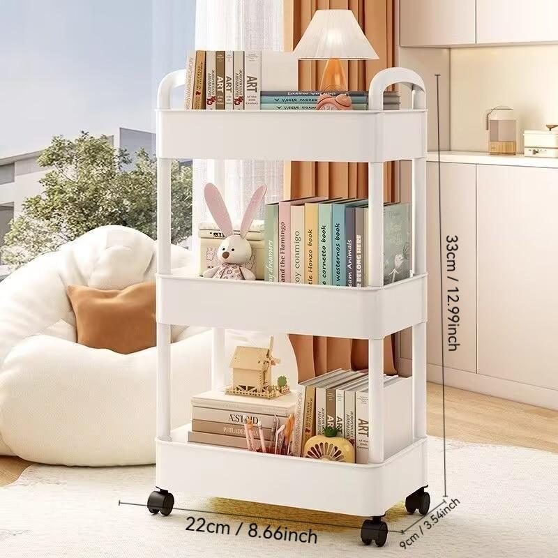 Multi-Layer Mobile Cart Storage Rack, Kitchen Bathroom Bedside Snack Bookshelf, Perfect Holiday Gift for Friends, Birthday Present