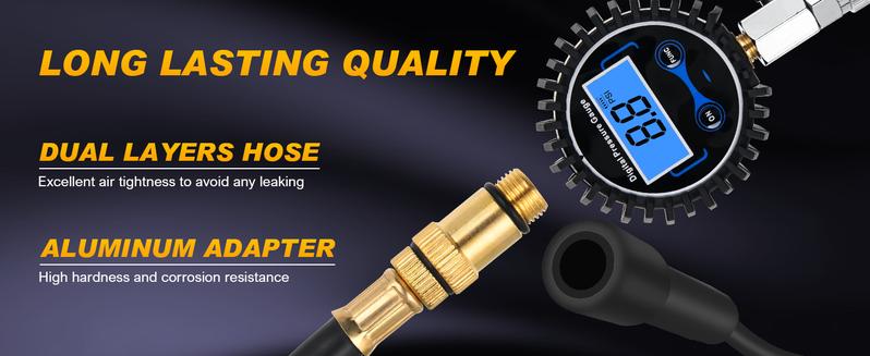 Nilight Compression Tester Kit, Digital Compression Gauge 0-250PSI Automotive Tool for Petrol Gasoline Engine Cylinder Compression Test with Adapter & Hose Digital Tire Wireless Tire Digital Tire Car  dealsforyoudays Truck Vehicle Motor