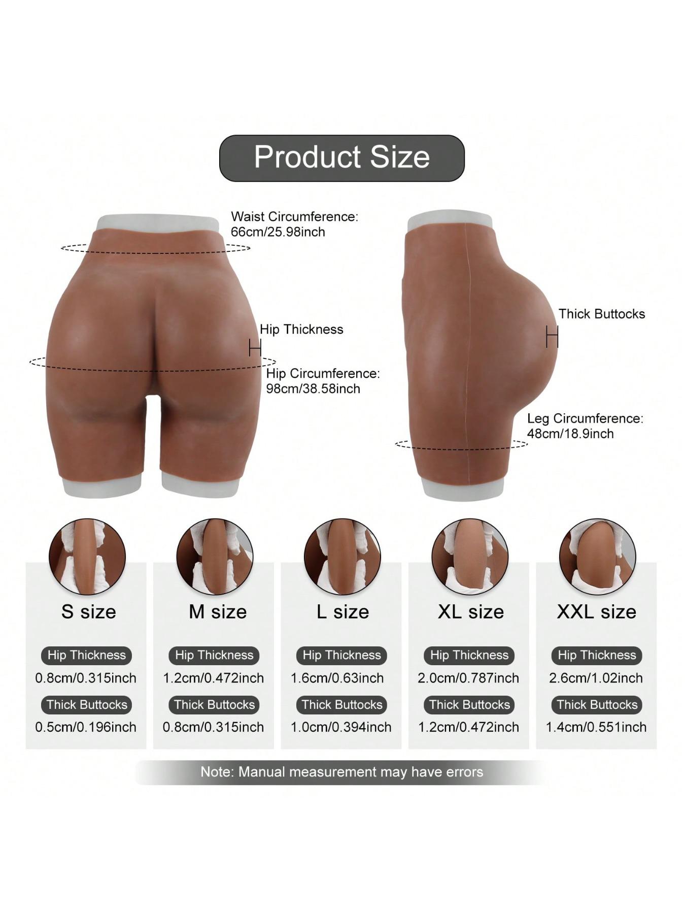 Bestselling European And American Brown Silicone Butt Lifting Open-Crotch Pants, Sexy Realistic Thickened Silicone Fake Buttocks Shapewear To Create Buttock Curves