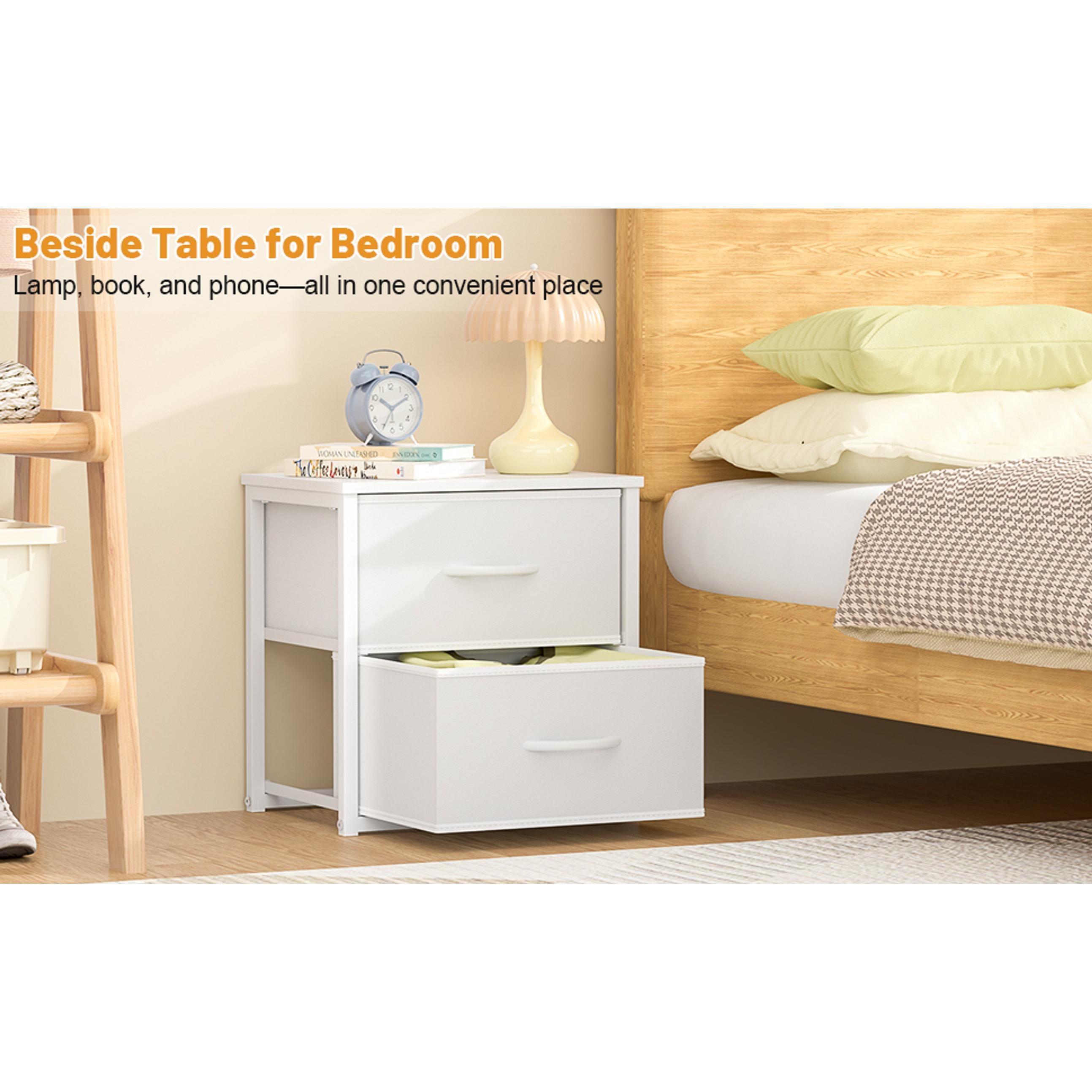 2-Pack Stackable Storage Drawers (4 Drawers Total), White Closet Organizer with Wooden Top & Metal Frame, Freestanding or Stackable Dresser for Bedroom, Living Room, Under Bed 2-Pack Stackable Storage Drawers (4 Drawers Total), White Closet Organizer with Wooden Top & Metal Frame, Freestanding or Stackable Dresser for Bedroom, Living Room, Under Bed