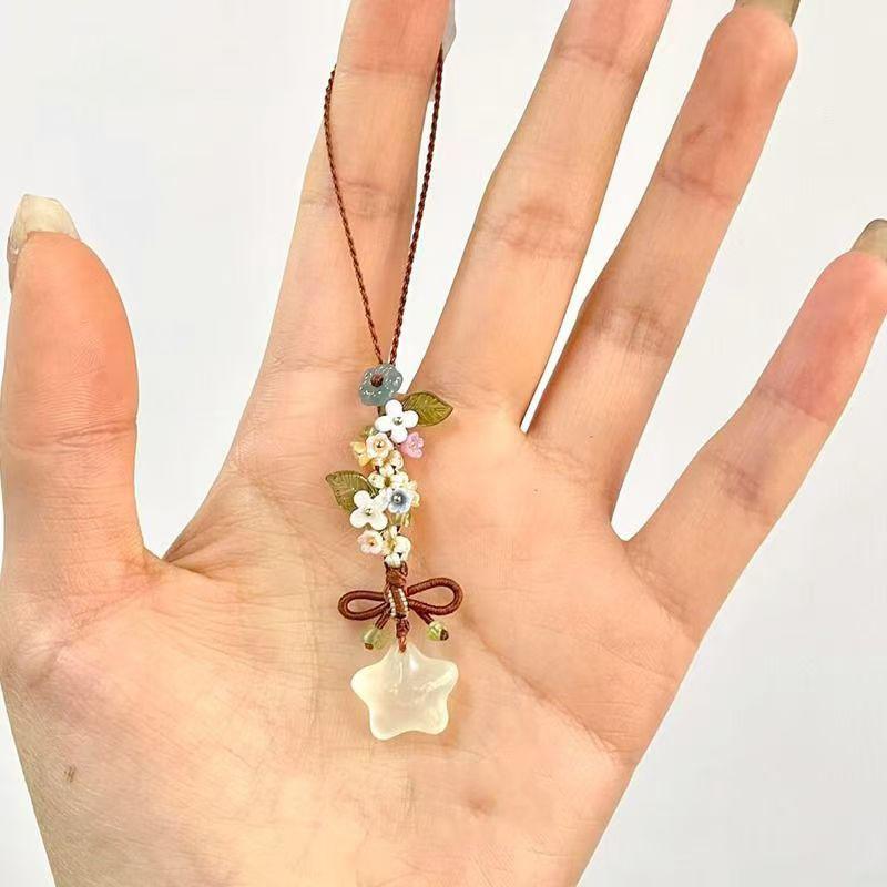 New Chinese Style Ice Transparent Star Flower Pendant XYun Sweet and Cute Mobile Bag Pendant