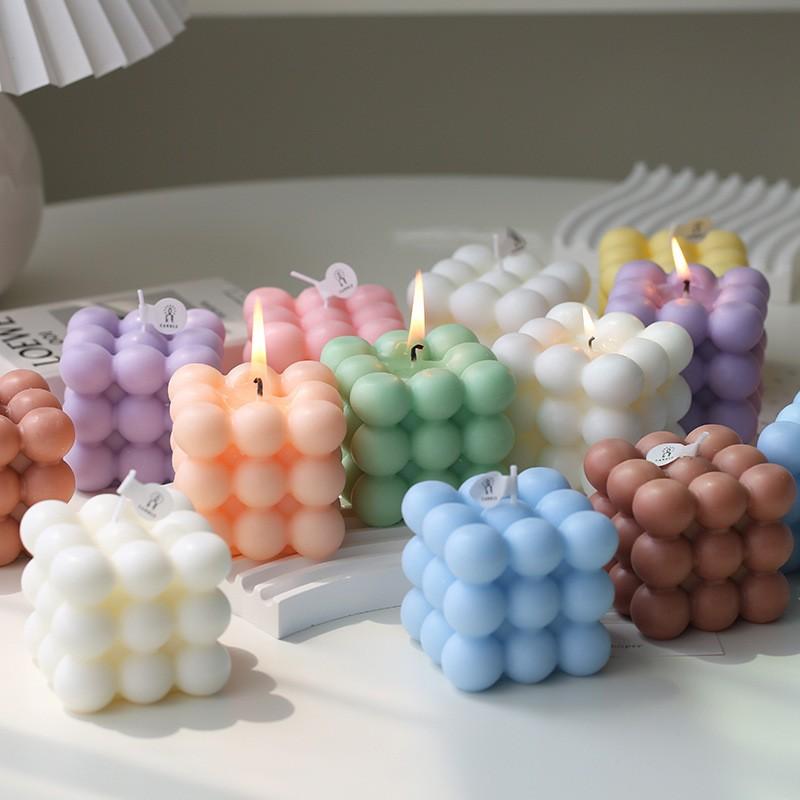 Aromatherapy Candle, Cube Shape, Romantic Decoration, Desktop Ornament, Handmade Atmosphere, Scented Candle, Gift for Expressing Love