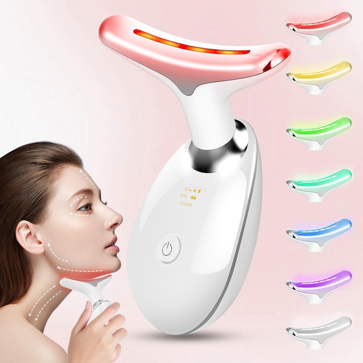 7 Color Facial Massager Tool with 7 LED Lights High-frequency Vibration Adjustable Power Levels for Neck Facial and Leg Soothing Blackhead Removal Christmas Gift 7 Color Facial Massager Tool with 7 LED Lights High-frequency Vibration Adjustable Power Levels for Neck Facial and Leg Soothing Blackhead Removal Christmas Gift
