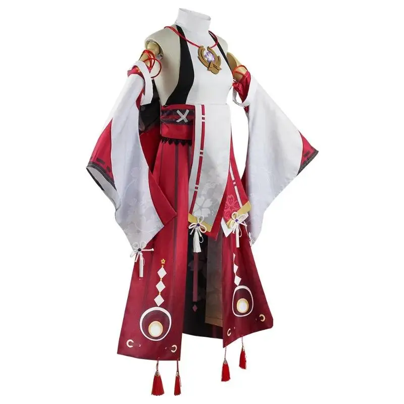 Genshin Impact Yae Miko Cosplay Costume Uniform Wig Cosplay Anime Chinese Style Halloween Stage Performance Costumes for Women