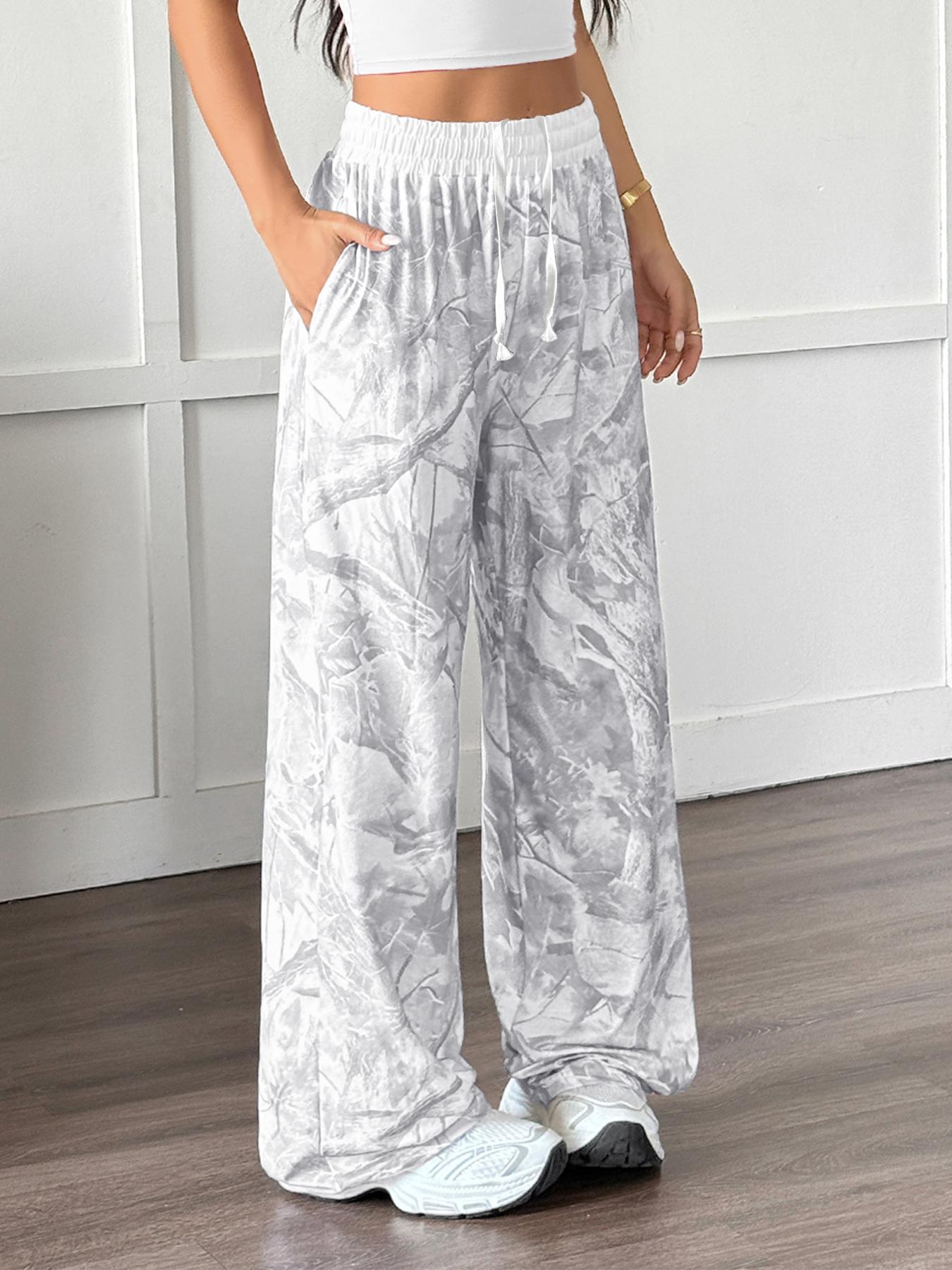 Women's High Elasticity Running Pants with Color Block Waistband Design, Outdoor Casual Hiking Gym Jogging Sportswear with Pockets Gym Sportswear Bottoms