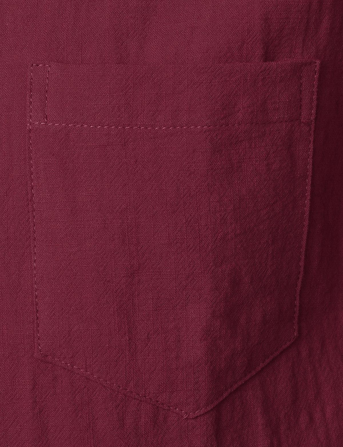 ZEROYAA Men's Fitted Cotton Linen Casual Short Sleeve Button Up Shirts Lightweight Beach Tops with Pocket ZEROYAA Men's Fitted Cotton Linen Casual Short Sleeve Button Up Shirts Lightweight Beach Tops with Pocket