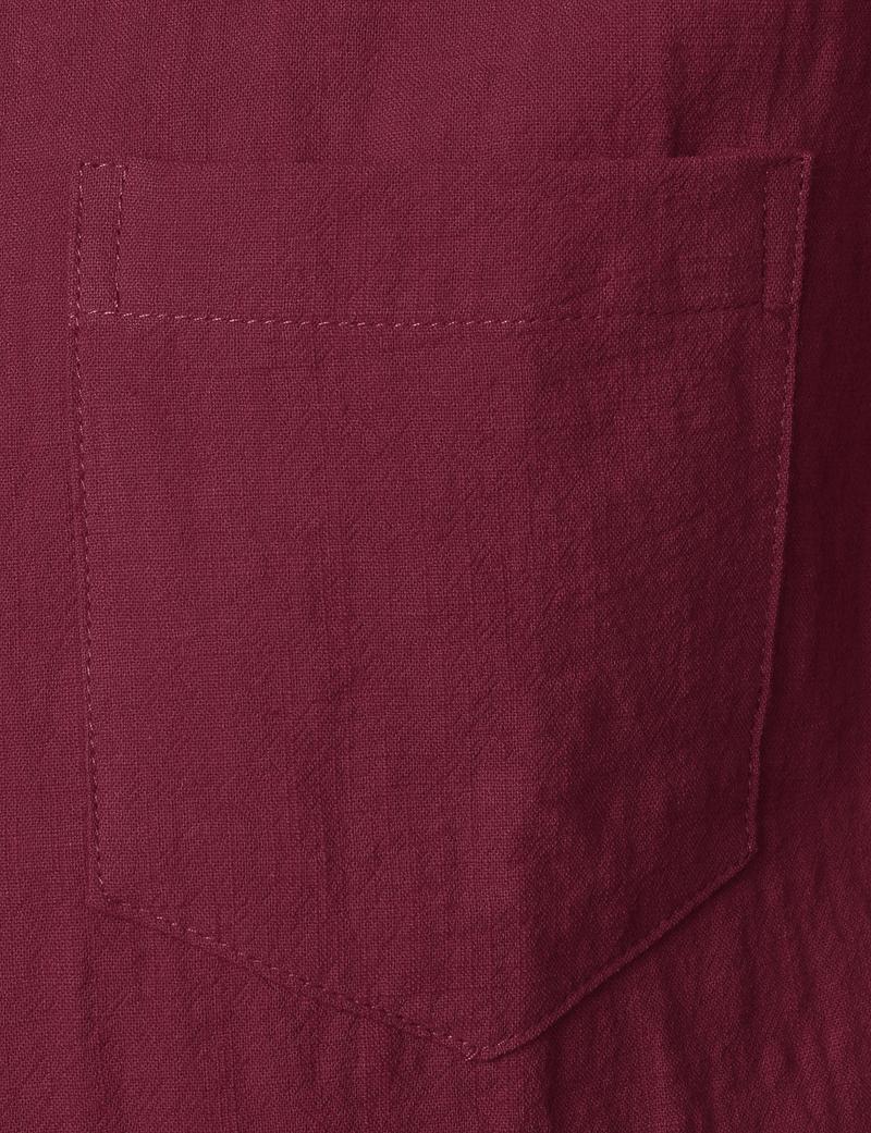 ZEROYAA Men's Fitted Cotton Linen Casual Short Sleeve Button Up Shirts Lightweight Beach Tops with Pocket