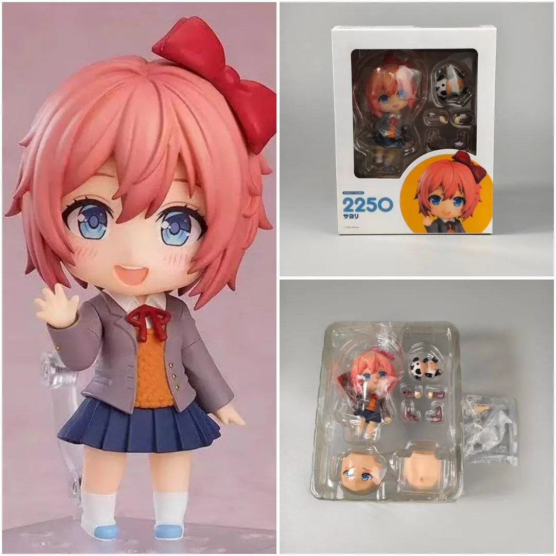 10CM Q Version Doki Doki Literature Club 2283# Yuri 2250# Sayuri Nendoroid Doll Action Figure Cute Desktop Decoration Toys Gift