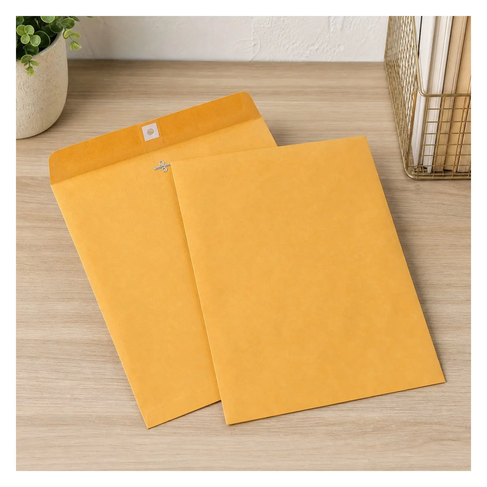 100 11.5" x 14.5" Golden Brown Kraft Clasp Envelopes with Gummed Seal for Mailing Large Documents, Photos, Blueprints, ArtGift